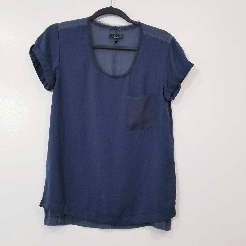 Rag & Bone Navy Blue Blouse